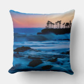 Sunset Beach Square Polyester Throw Large Pillow 4 クッション (正面)