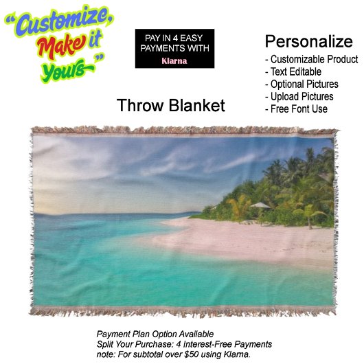 Sunset Beach Throw Blanket 10 スローブランケット