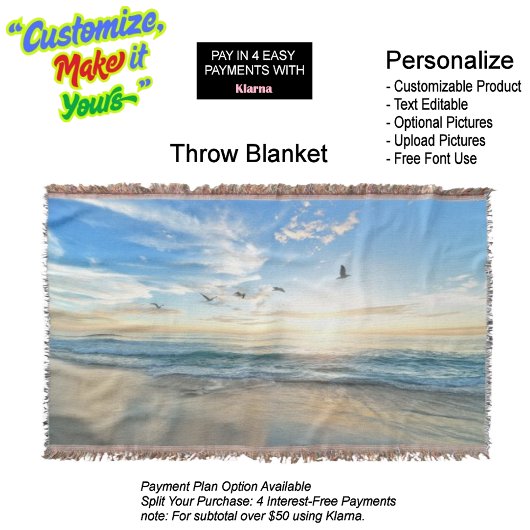 Sunset Beach Throw Blanket 15 スローブランケット