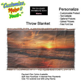 Sunset Beach Throw Blanket 17 スローブランケット