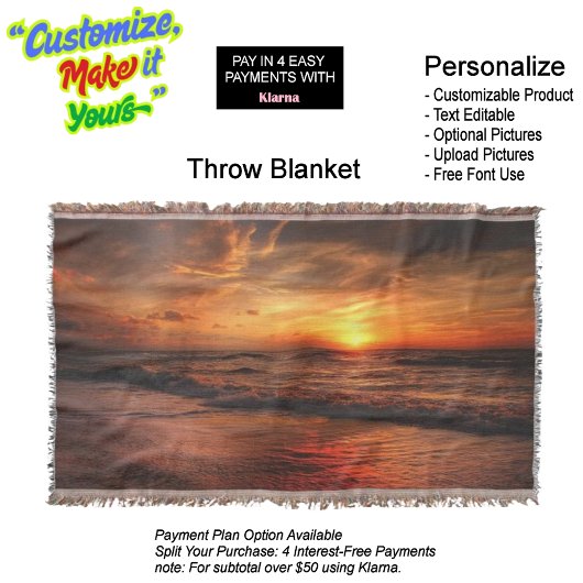 Sunset Beach Throw Blanket 17 スローブランケット