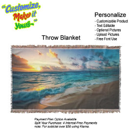 Sunset Beach Throw Blanket 19 スローブランケット