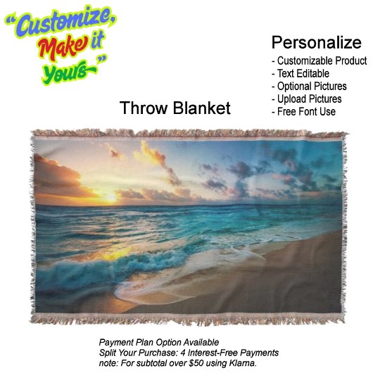 Sunset Beach Throw Blanket 19 スローブランケット