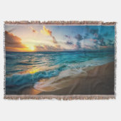 Sunset Beach Throw Blanket 19 スローブランケット (正面)
