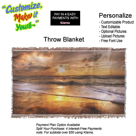 Sunset Beach Throw Blanket 44 スローブランケット