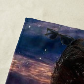 Sunset Beach Towel with the Ocean and Palm Trees ビーチタオル (インサイチュ)