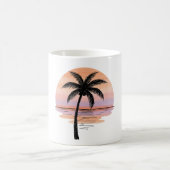 Sunset Beach Vibes – Minimalist Hand-Drawn Mug コーヒーマグカップ (中央)