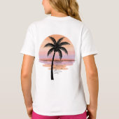 Sunset Beach Vibes – Minimalist Hand-Drawn T-Shirt Tシャツ (裏面)