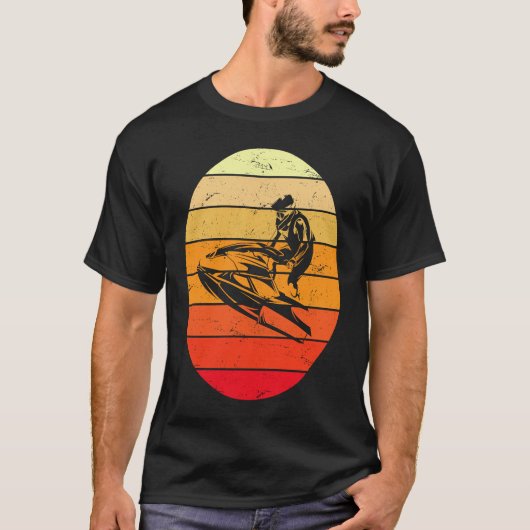 Sunset Beach Vintage Jet Ski Tシャツ (正面)