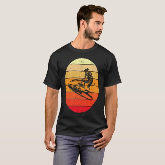 Sunset Beach Vintage Jet Ski Tシャツ (正面フル)