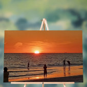 Sunset Beach Wall Art Coastal Ocean Decor アクリルサイン (ニュートラル)