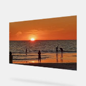 Sunset Beach Wall Art Coastal Ocean Decor アクリルサイン (傾斜)