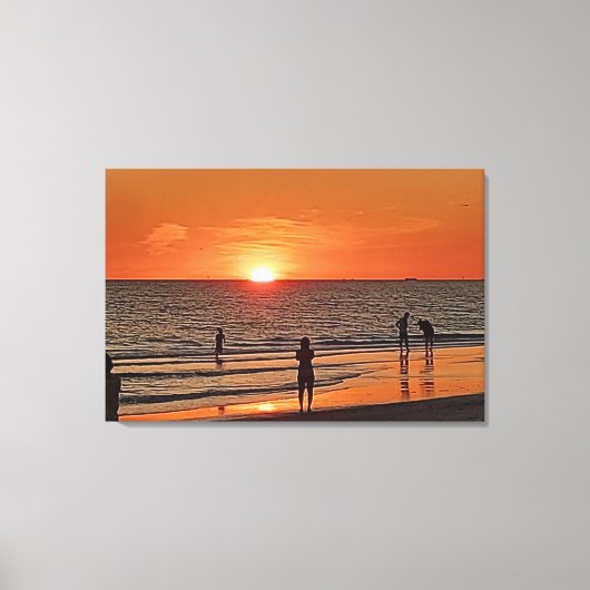 Sunset Beach Wall Art Coastal Ocean Decor キャンバスプリント (正面)