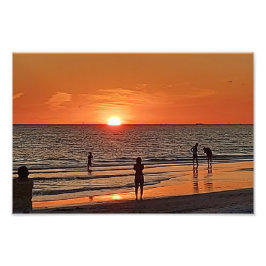 Sunset Beach Wall Art Coastal Ocean Decor フォトプリント