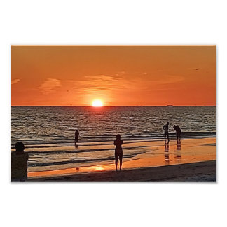 Sunset Beach Wall Art Coastal Ocean Decor フォトプリント