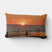 Sunset Beach Wall Art Coastal Ocean Decor ランバークッション (裏面)