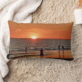 Sunset Beach Wall Art Coastal Ocean Decor ランバークッション (ブランケット)