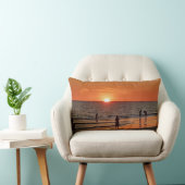 Sunset Beach Wall Art Coastal Ocean Decor ランバークッション (椅子)