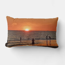 Sunset Beach Wall Art Coastal Ocean Decor ランバークッション
