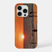Sunset Beach Wall Art Coastal Ocean Decor iPhoneケース (裏面)