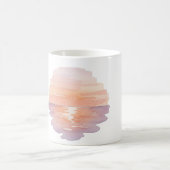Sunset Beach Waves – Minimalist Hand-Drawn Mug コーヒーマグカップ (中央)
