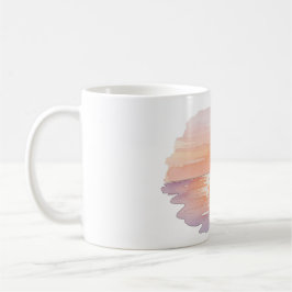Sunset Beach Waves – Minimalist Hand-Drawn Mug コーヒーマグカップ
