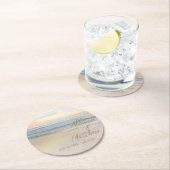 Sunset Beach Wedding ラウンドペーパーコースター (インサイチュ)