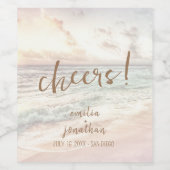 Sunset Beach Wedding ワインラベル (シングルラベル)