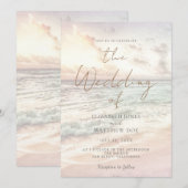 Sunset Beach Wedding Beachfront Wedding Invitation 招待状 (正面/裏面)