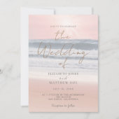 Sunset Beach Wedding Beachfront Wedding Invitation 招待状 (正面)