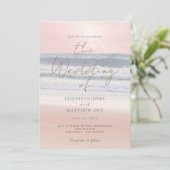 Sunset Beach Wedding Beachfront Wedding Invitation 招待状 (スタンド正面)