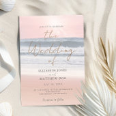 Sunset Beach Wedding Beachfront Wedding Invitation 招待状
