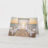 Sunset Beach Wedding Congratulations カード (正面)