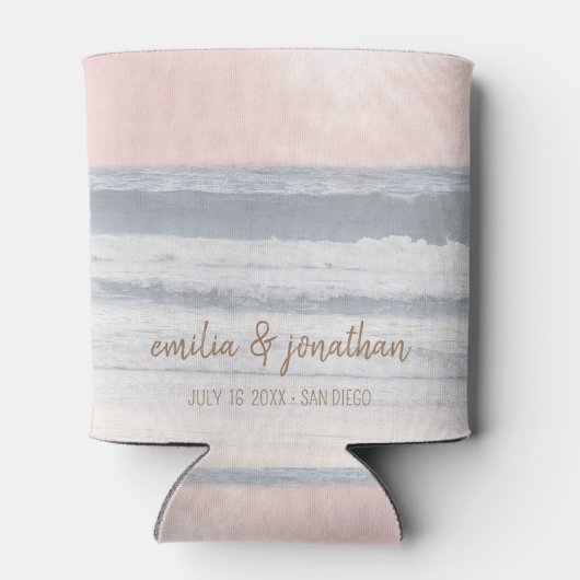 Sunset Beach Wedding Favor 缶クーラー (裏面)