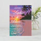 Sunset Beach Wedding Invitation 招待状 (スタンド正面)