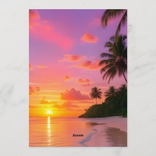 Sunset Beach Wedding Invitation 招待状 (裏面)