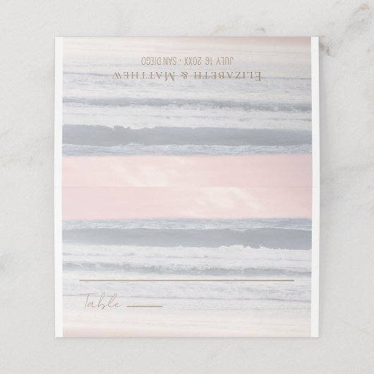Sunset Beach Wedding | Oceanside Wedding プレイスカード (外部開封)