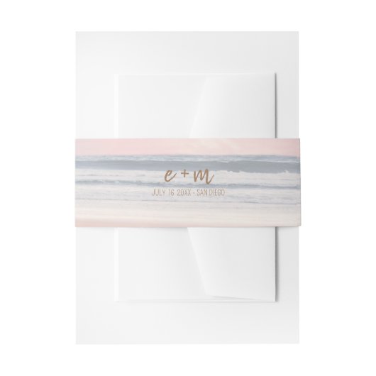 Sunset Beach Wedding | Oceanside Wedding 招待状ベリーバンド (正面例)