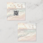 Sunset Beach Wedding Scan Code RSVP エンクロージャーカード (正面/裏面)