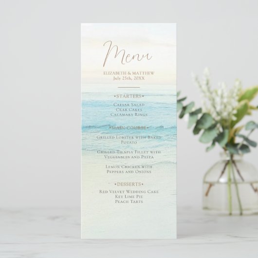 Sunset Beach Wedding | Seaside Beach Wedding メニュー (スタンド正面)