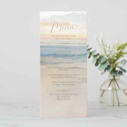 Sunset Beach Wedding | Seaside Beach Wedding メニュー (スタンド正面)