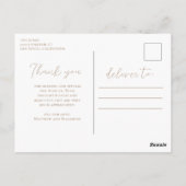 Sunset Beach Wedding Thank you Postcard ポストカード (裏面)