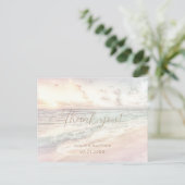Sunset Beach Wedding Thank you Postcard ポストカード (スタンド正面)