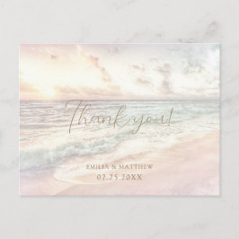 Sunset Beach Wedding Thank you Postcard ポストカード