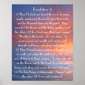 sunset bible verse Revelations 5:11-14 ポスター (正面)