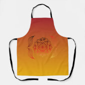 Sunset Bloom – Fiery Floral エプロン (正面)
