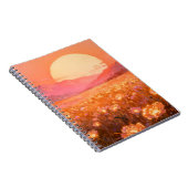 Sunset Bloom Spiral Notebook ノートブック (右側)