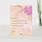 Sunset blush Bow Bright rose Bouquet  カード (裏面)