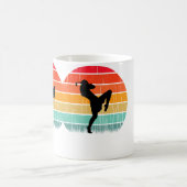 Sunset Boxing Fighter Kick Muay Thai Lover コーヒーマグカップ (中央)
