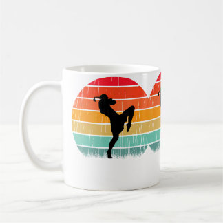 Sunset Boxing Fighter Kick Muay Thai Lover コーヒーマグカップ